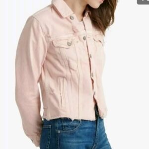 Lucky Brand 'Tomboy Trucker' Light Pink Jean Jacket Womens Medium